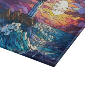 Buntglas-Leuchtturm Schneidebrett (Ecke)