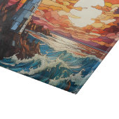 Buntglas-Leuchtturm Schneidebrett (Ecke)