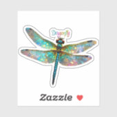 Buntglas Libelle Aufkleber (Blatt)