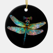 Buntglas Libelle Keramik Ornament (Vorne)
