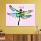 Buntglas Libelle Leinwanddruck (Insitu (Wohnzimmer))