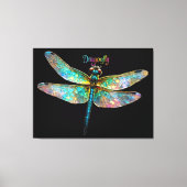 Buntglas Libelle Leinwanddruck (Vorderseite)