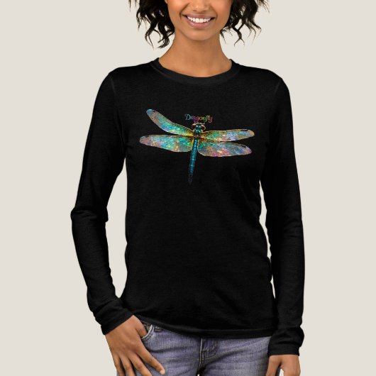 Buntglas Libelle Tri-Blend Shirt (Vorderseite)