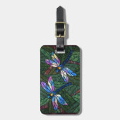 Buntglas-Libellen Gepäckanhänger (Vorderseite vertikal)