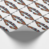 Buntglas-Libellen-Packpapier Geschenkpapier (Ecke)