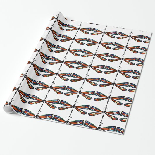 Buntglas-Libellen-Packpapier Geschenkpapier (Ungerollt)