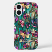 Buntglas lila floral Case-Mate iPhone hülle (Rückseite)