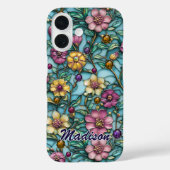 Buntglas lila florales Design Case-Mate iPhone Hülle (Rückseite)