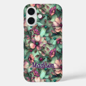 Buntglas lila Minze floral Case-Mate iPhone Hülle (Rückseite)
