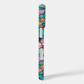 Buntglas lila türkisfarbenes florales Kunstmuster Case-Mate iPhone Hülle (Rückseite / Rechts)