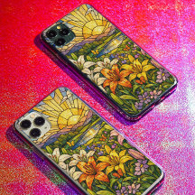 Buntglas-Lilien-Schmetterlinge und Sonnenschein