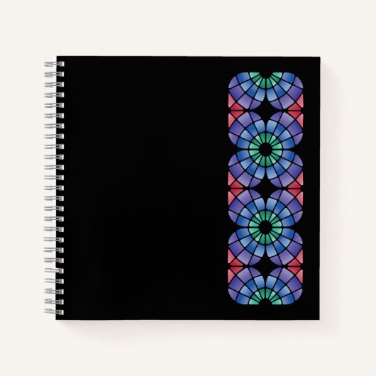 Buntglas (Linear - Mitternacht) Notizblock (Vorderseite)