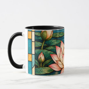 Buntglas-Lotusblume Tasse
