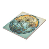 Buntglas-Löwenzahn-Illustration Fliese (Seite)
