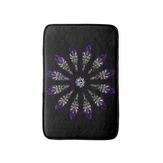 Buntglas-Mandala-Bad-Matten Badematte (Vorderseite Vertikal)