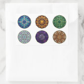 Buntglas-Mandala-Ornamente Rechteckiger Aufkleber (Tasche)