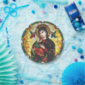 Buntglas Mary und Jesus Pappteller (Party)