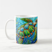 Buntglas-Meereschildkröte Kaffeetasse (Links)