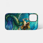 Buntglas-Meerjungfrau-Kunst iPhone Hülle (Rückseite (Horizontal))