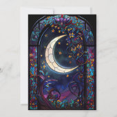 Buntglas-Mond-Hochzeit Einladung (Rückseite)