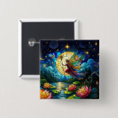 Buntglas Mondlicht Flug Fee Button (Vorne & Hinten)
