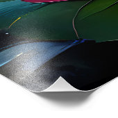 Buntglas Mondlicht Flug Fee Fotodruck (Ecke)