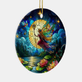 Buntglas Mondlicht Flug Fee Keramik Ornament (Rechts)