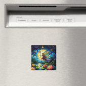 Buntglas Mondlicht Flug Fee  Magnet (In Situ (Geschirrspüler))