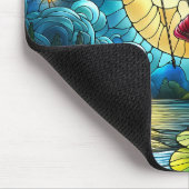 Buntglas Mondlicht Flug Fee Mousepad (Ecke)
