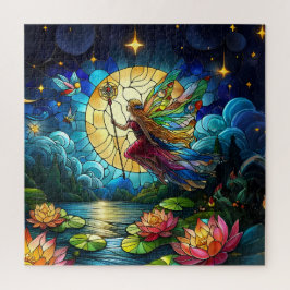 Buntglas Mondlicht Flug Fee Puzzle