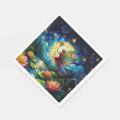 Buntglas-Mondlicht-Flug-Fee Serviette (Ecke)