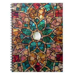 Buntglas-Mosaik-Notizbuch "Herbst-Stern " Notizblock