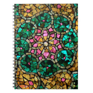 Buntglas-Mosaik-Notizbuch "Perlen-Stern " Notizblock
