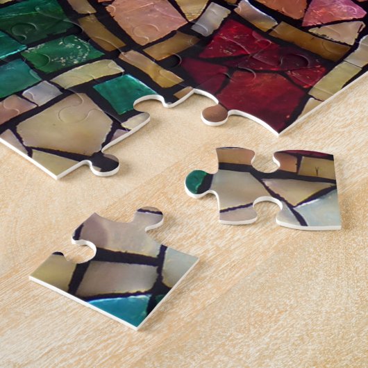 Buntglas-Mosaik-Puzzlespiel "Herbst-Stern " Puzzle (Seite)