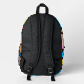 Buntglas-Muster Bedruckter Rucksack (Rückseite)