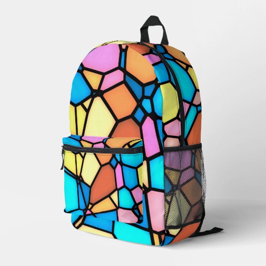 Buntglas-Muster Bedruckter Rucksack (Rückseitige Ecke Rechts)
