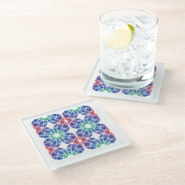 Buntglas (Muster - Tageslicht) Glasuntersetzer