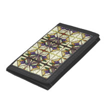Buntglas-Muster-Tri-Fold-Geldbeutel