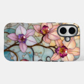 Buntglas-Orchideenblüten Case-Mate iPhone Hülle (Rückseite (Horizontal))