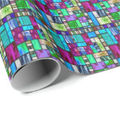 Buntglas-Packpapier Geschenkpapier (Rolleneckpunkt)