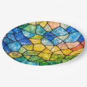 Buntglas Pappteller (Schrägansicht)