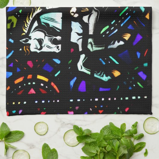 Buntglas Pegasus Handtuch (Gefaltet)