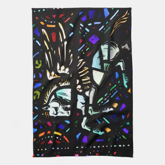 Buntglas Pegasus Handtuch (Vertikal)