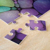Buntglas-Pfau-Blumenkranz-Kunst Puzzle (Seite)