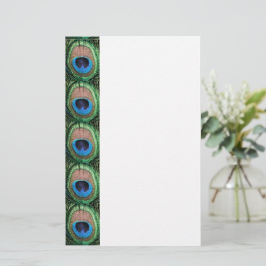 Buntglas-Pfau Briefpapier (Stehend Vorderseite)