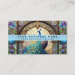 Buntglas-Pfau-Geschäftskarten Visitenkarte