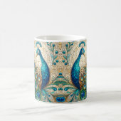 Buntglas-Pfau Kaffeetasse (Mittel)