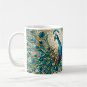 Buntglas-Pfau Kaffeetasse (Links)