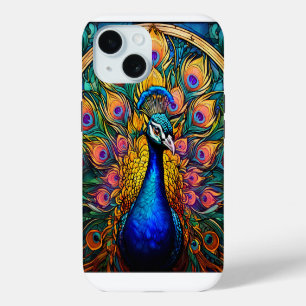 Buntglas-Pfau-Tough-iPhone-Hülle iPhone 15 Hülle