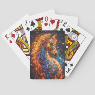 Buntglas-Pferd-Design Spielkarten